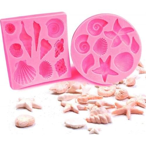 Pink Seashell Silicone Molds Cake Decorating Tools 3D Fondant Soap Mold for Caking Decoration Chocolate Candy Mold Baking Tool