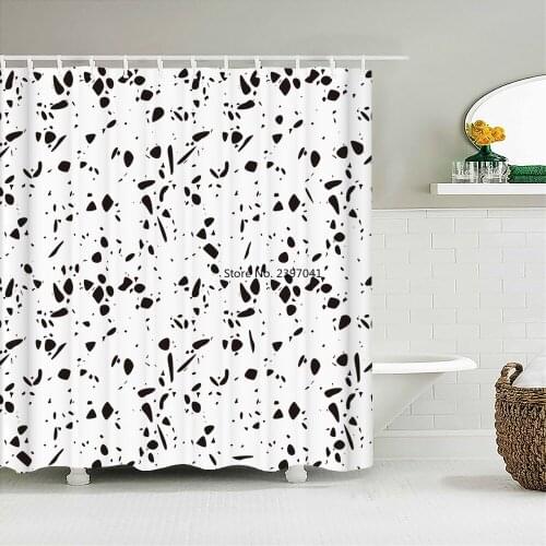 Modern Simple Mosaic Shower Curtain Waterproof Bath Curtains with 12 Hooks for Bathroom Home Decoration Polyester Fabric Screen