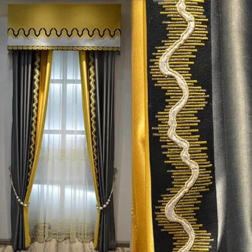 Modern High-precision High-end Silk Cotton Hidden Bamboo European-style Light Luxury Curtains Curtains for Living Dining Room