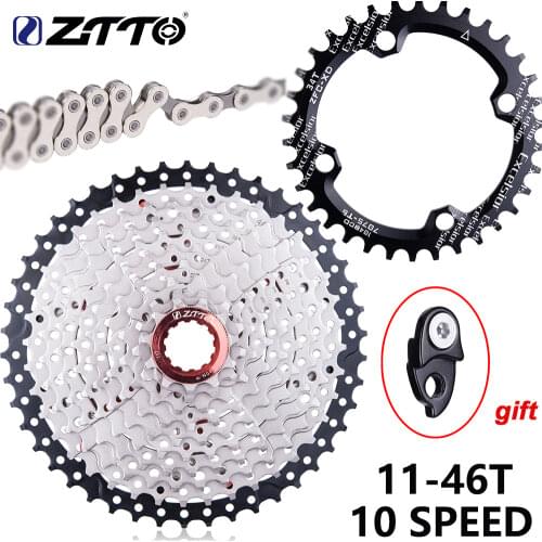 ZTTO MTB Mountain Bike 10 Speed 11-46T Cassette Bicycle 10S 46T Sprocket 10V Current chainring for m590 m6000 m610 m780 X7 X9