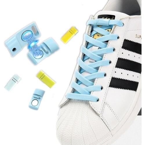 Highly Elastic Shoe Laces Flat Lock Color Shoe Accessories No Tie Shoelaces Magnetic Metal Suitable for All Shoes Lazy Shoelace