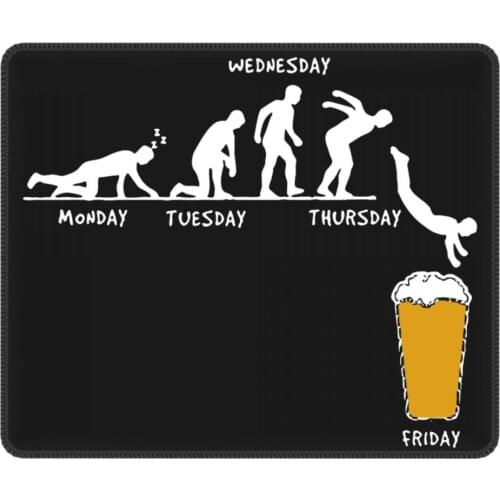Week Craft Beer Funny Mouse Pad with Locking Edge Mat Pads Rubber Gamer Computer Laptop Pad