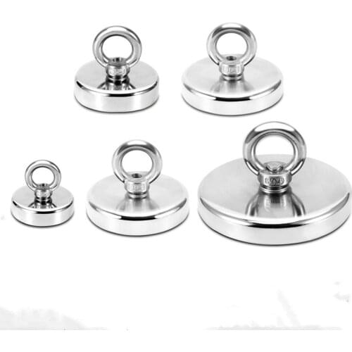 1pcs Strong Magnet Pot Fishing Magnet Deep Sea Salvage Magnetic Hook Permanent Neodymium NdFeB Magnetic Fishing Tool with Rope