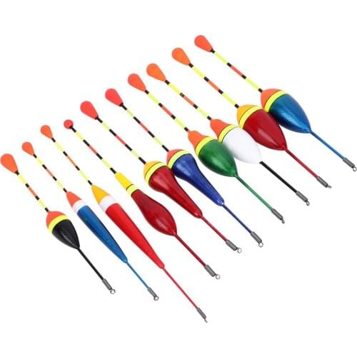 10Pcs/Lot Fishing Floats Set Buoy Bobber Fishing Light Stick Floats Fluctuate Mix Size Color float buoy For Fishing Accessories