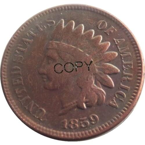 1859 （No Shield ）Indian head Cent Copper Copy Coins