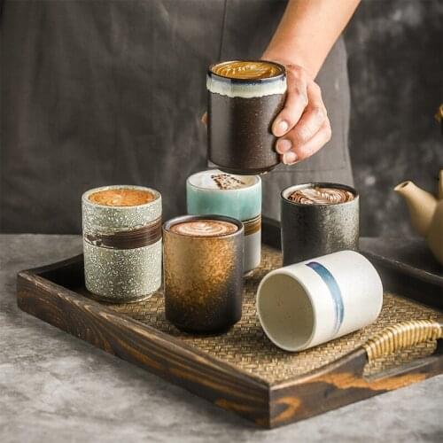 220ml Ceramic Coffee Cup Coffee shop latte single Pull Water Cups Restaurant kitchen bar tea cup Office coffee mug