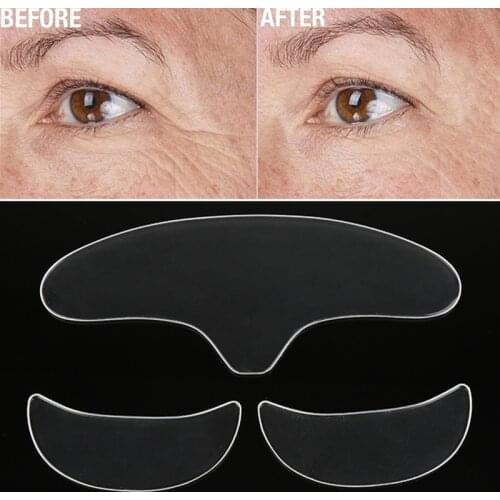 3 Pcs Women Anti Wrinkle Eye Forehead Invisible Anti-aging Face Pad Reusable Medical Grade Silicone Prevent Wrinkles Lines Patch