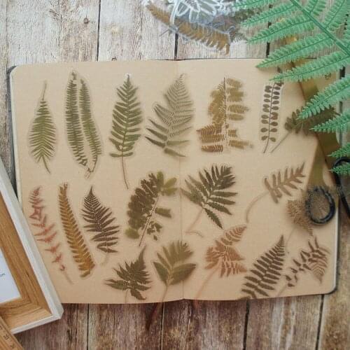 38pcs MIX Size Tropical Syncope Leaves Style PVC Sticker Scrapbooking DIY Gift Packing Label Decoration Tag