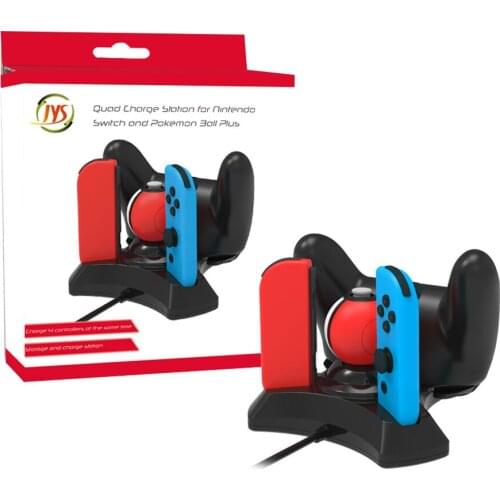 4 in 1 Gaming Fast Charging Dock Station Controller for Nintendo Switch Joy Con Pro Game Controller Poke Ball Plus Charger Stand