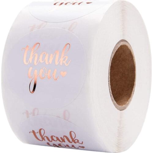 500pcs Rose Gold Thank You Stickers Seal Labels Scrapbook Handmade Sticker Wedding Decor Birthday Party Cake Gift Box Decoration