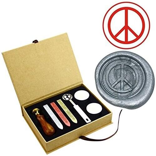 Antiwar Peace Sign Wax Seal Stamps Kit Custom Wedding invitation Envelope Stamp and Wax