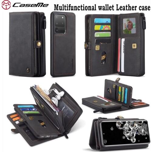 CaseMe For Samsung Galaxy S21 Ultra Plus 5G S20 FE A72 A52 Multifunction Detachable Business Leather Cover Wallet Phone Case