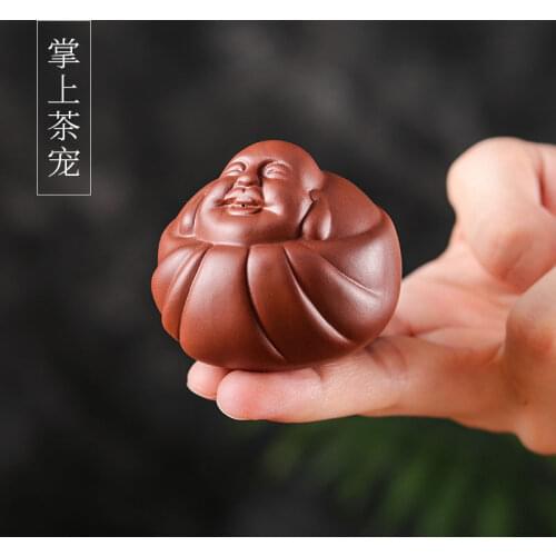 Purple Sand Tea Pet Art Happy Buddha Tea Toy Home Office Accessories
