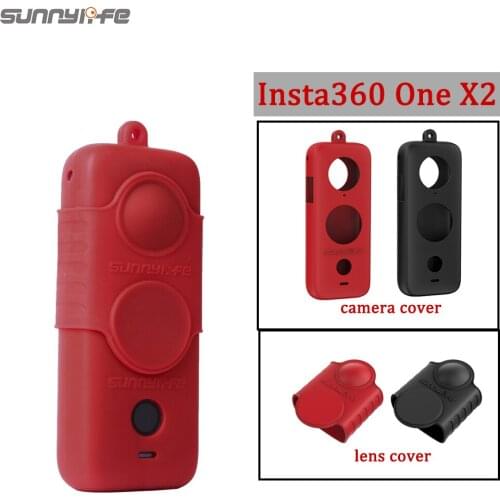 One X2 Lens Cover Cap+Camera Silicone Case Protective Cover with Lanyar Strap For Insta360 One X2 Sports Action Camera Accessory