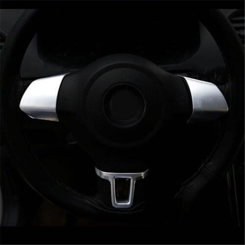For Volkswagen Golf 6 Polo Jetta MK5 MK6 EOS Touran Caddy Fox Bora Geta Car Accessories Steering Wheel Decorative Cover Sticker