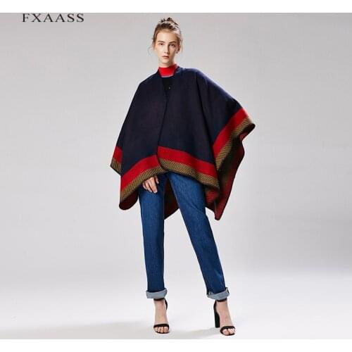 FXAASS New Autumn/Winter Shawl Fashion Poncho Women Scarf for Lady Luxury Blanket Cashmere Scarves Warm Pashmina Wholesale Cape