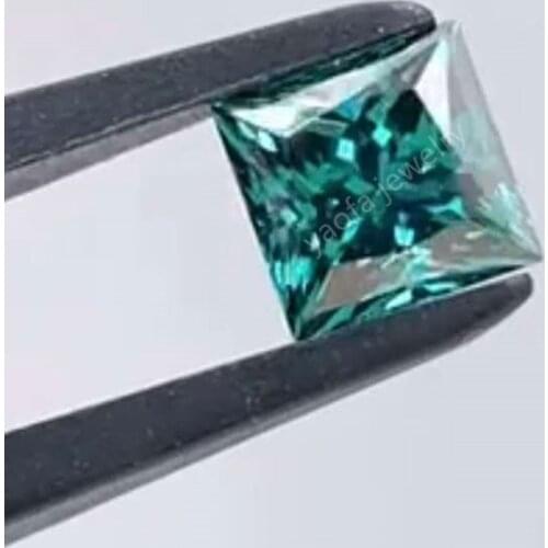 Hot Sale Moissanites Dark Green Color Square Princess Shape Cut Moissanite Stone Synthetic Diamond For Jewelry Making DIY