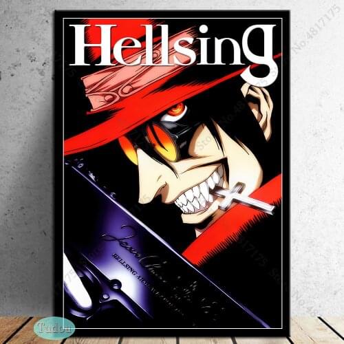 HELLSING Fighting Anime Poster Canvas Art Print Painting Wall Pictures For Living Room Modern Home Decor
