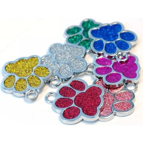 Cute Mini Delivery Cute Mini Shine Paw Dog Cat Id Name Tags Pet Jewelry Necklace Pet Supplies Diameter 27mm Dog Accessories