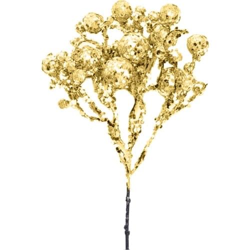 PVC Xmas Glitter Fruit Cuttings Artificial Christmas Trees Flower Hanging 27CM Party Simulation Plant DIY Decoration Garlands