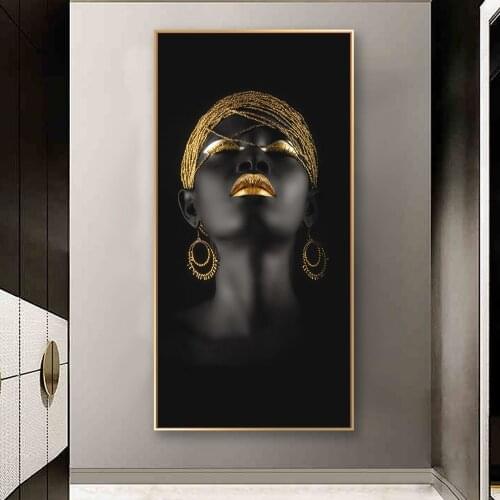African Sexy Woman Art Canvas Painting on The Wall Posters and Prints Black Girl Scandinavian Picture for Living Room Home Decor