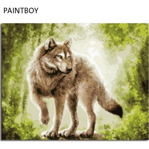 PAINTBOY Framed Pictures Painting By Numbers of Animal Handwork Canvas Oil Painting Home Decor For Living Room