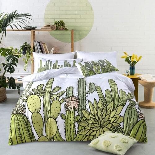 Fanaijia cactus duvet cover set with pillowcase 3D Printed plant Bedclothes Bedding Set king size bedline Home textile