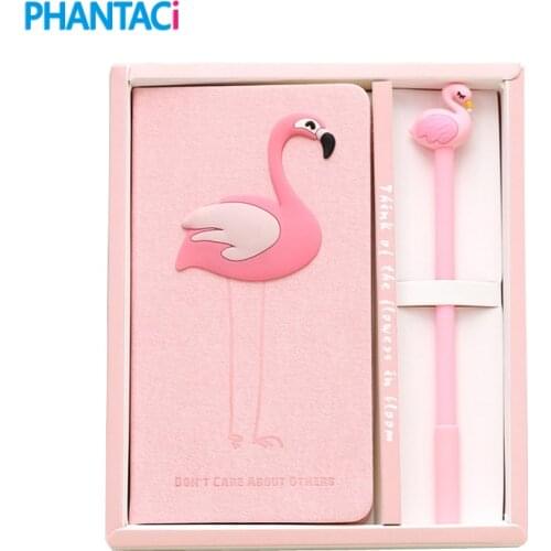 Creative Fresh Pink Flamingo Style Notebook Printed Kawaii Paper Note Book Traveler Journey Diary Notepad Girls Stationery