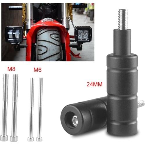 DERI Motorcycle Mount M8 M6 Bike Sport Tail Light Spotlight Bracket LED Headlight Fog Light Mounting Bracket Post Support Base