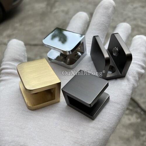 10PCS Bathroom Glass Clamp Glass Plated Brackets Brass Shelf Holder Support Brackets Clamps For 8-10mm/ 10-12mm GF286