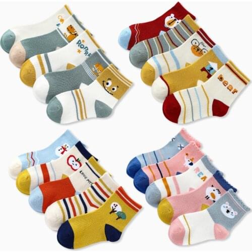 Lawadka 5Pairs/Lot Autumn Winter Girls Boys Childrens Socks Cartoon Casual Kids New Years Sock From 1 2 4 6 8 10 12 Years Old