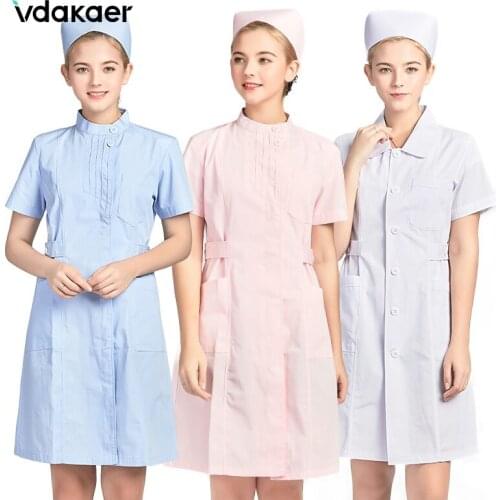 Medical Overalls lady Spring summer short sleeve Medical Lab Coat Hospital Doctor Slim Multicolour Nurse Uniform pharmacy gown