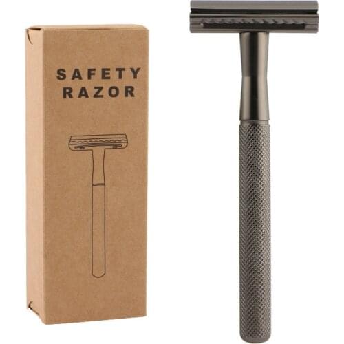 Metal Double Edge Safety razor Zinc Alloy Men Shaving Manual Shaver Gun black