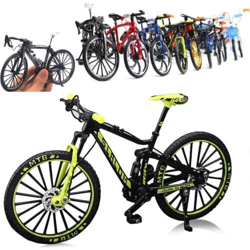 Mini 1:10 Alloy Bicycle Model Diecast Metal Finger Mountain bike Racing Toy Bend Road Simulation Collection Toys for children