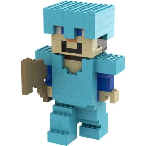 MOC-70162 Classic Game Protagonist Steve Play as an Adventurer/Miner/Warrior/Robber Building Blocks Bricks Toy Educational Gifts