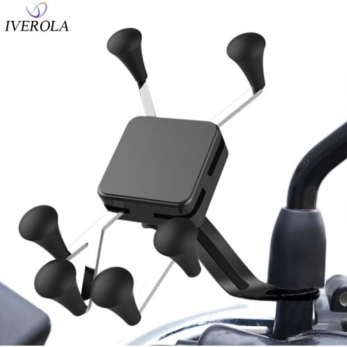 Univerola Motorcycle Phone Mount Cell Smartphone Holder for Rearview Mirror with 360 Rotate Holder for GPS Motorcycle Support