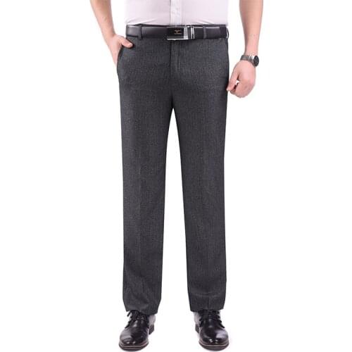 Large Size 30-40 Premium Mens Suit Pants Black Grey Light Grey Black Summer Office Loose Trousers Male