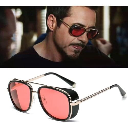 2021 Steampunk ton stark Iron Man 3 Sunglasses Men Rossi Coating retro Vintage Designer Sun glasses Oculos Masculino Gafa