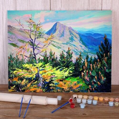 Landscape Summer In The Gorgan DIY Paint By Numbers Kit Oil Paints 50*70 Canvas Pictures Decorative Paintings Drawing