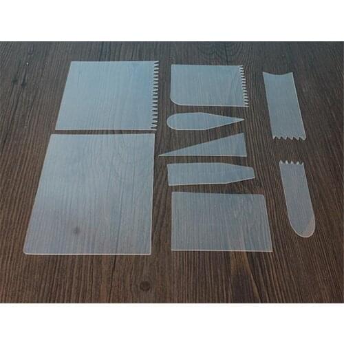 New 100 sets/lot 9 Pcs/set Cake Scraper Fondant Mousse Cream Spatula Edge Smoother Cupcake Cake Cutter Pastry Mold Baking