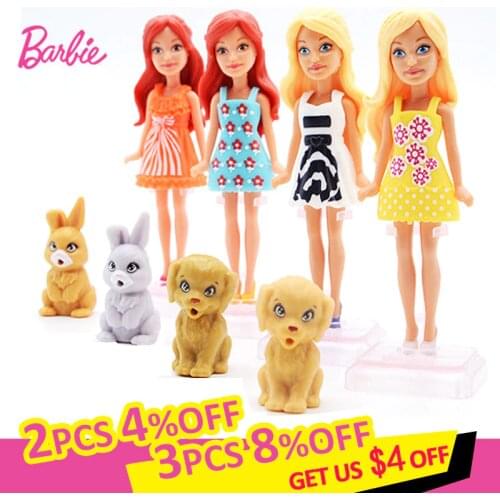 Original Mini Barbie Cute Pet Series Set Girl Princess Dress Up Clothes Baby Toy Girls Accessories Toys for Children Brinquedos