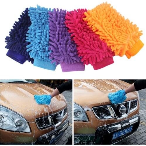Car Cleaning Gloves Microfiber Coral Chenille Gloves Car Wash Gloves Strong Absorbent Durable Auto Kitchen Cleaning Tools