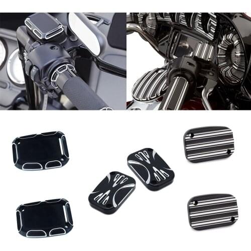 Motorcycle CNC Front Brake Reservoir Master Cylinder Cover Aluminium For Harley Touring Road Glide Electra Glide Road King