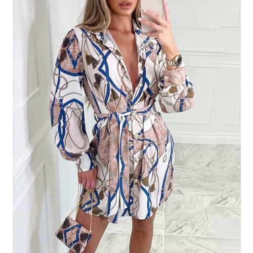 Mini Dress Autumn O Neck Boho Lantern Long Sleeve Dress Women Vintage Sexy Elegant Summer Dress Floral Print Party dress