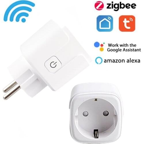 1-10Pcs Smart Zigbee Socket EU Plug 16A Smart Home Timer Tuya Smart Life APP Remote Control Support Alexa Google Home Automation