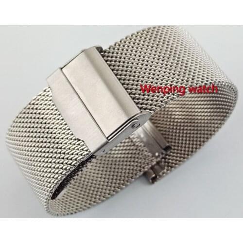 Universal Mesh woven strap Watch Band 22mm Silver Stainless Steel Strap Band Replacement Bracelet for Watches p824