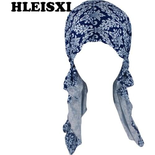 HLEISXI New Adult Women Floral Headwear Female Bandannas Autumn Fashion Hair Turban Floral Accessories For Girl Bandages Sale