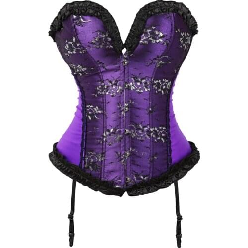 Corsets and Bustiers for Women Gothic Satin Lace Overylay Bridal Corselete Sexy Hens Party Goth Boned Clubwear Casual Vintage