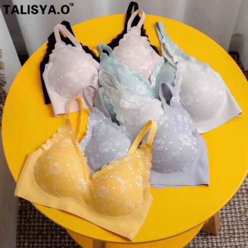 TALISYA.O Lace Bras For Women Seamless Womens Underwear Push Up Lingerie Wire Free V-Shape Bralette Dropshipping New Hot 2021