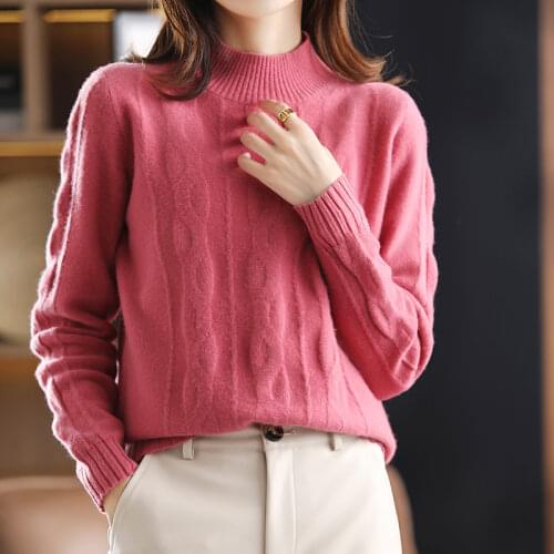 2021 Women Cashmere Sweater Turtleneck Pullovers Top Solid Lady Jumper Oversized Winter Wool Knit Sweaters